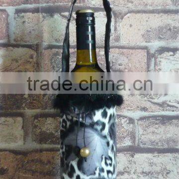 Animal Design With Handle Leather Fabric Wine Bags