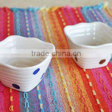 Square shape ceramic hand painting small bowl