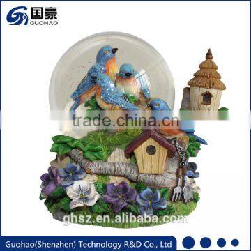 Collectibles snow globe Resin Blue Robin birds figurines accessories