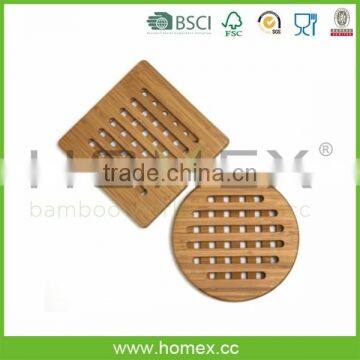 Bamboo Coaster/Round and Square Bamboo Trivet/Homex_FSC/BSCI Factory