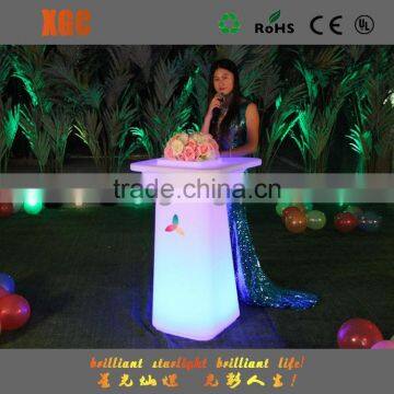 plastic LED lighitng function portable table with plastic table