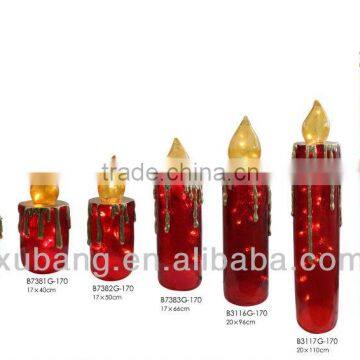 Chinese Cheap Fiber Glass Christmas Decorative Candle Light for Holiday Products photo-2