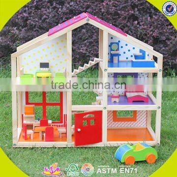 Wholesale Beautiful Dollhouse Sets Toy Lovely Baby Wooden Dollhouse Sets Toy Popular Wooden Dollhouse Sets Toy W06A098 photo-5