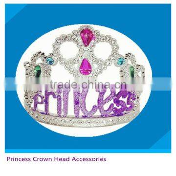 new designed toy from icti factory hair accessory for party cute girls hair tiaras crown toy with blue dismonds