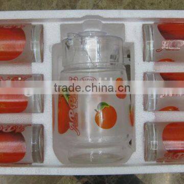 JK037 7pcs Glass Drinking Set With Deco photo-2