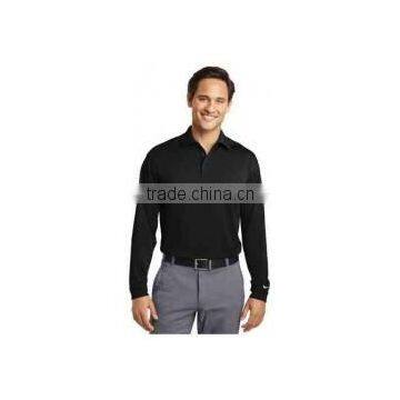 High Quality 100% Cotton Long Sleeve Golf Polo Shirt With Knit Collar photo-2