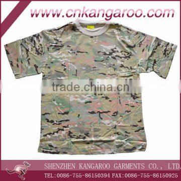 100% multicam Camouflage Short Sleeve military T-shirt