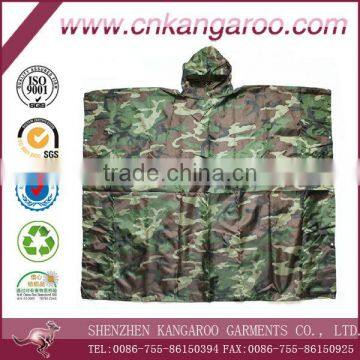 High Quality Outdoor Military Camouflage Rain Poncho
