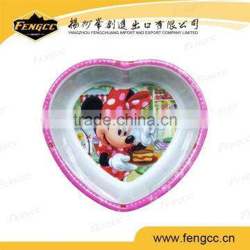 Unbreakable New Design Solid Color Melamine Heart Shape Bowl
