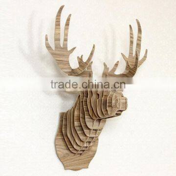 Carved Wooden Deer Head Decoration Wholesale photo-4
