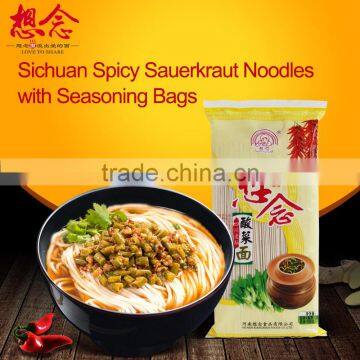 366g Wholesale Instant Noodle Sichuan Spicy Sauerkraut Noodles with seasoning bags Xiang Nian Brand