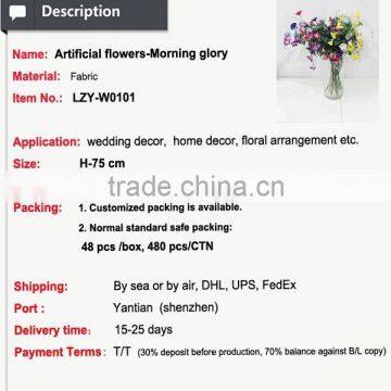 Vivid Artificial Flower Morning Glory Silk Fabric Flower Arrangement Interior Decoration photo-2