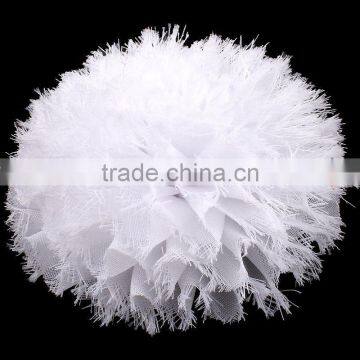 Fraying Chiffon Flower Puff Ball for Kids Hair Accessories photo-3