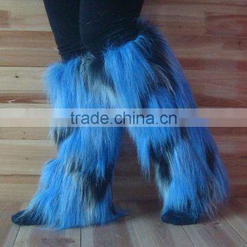 Camo furry legwarmers with black Band