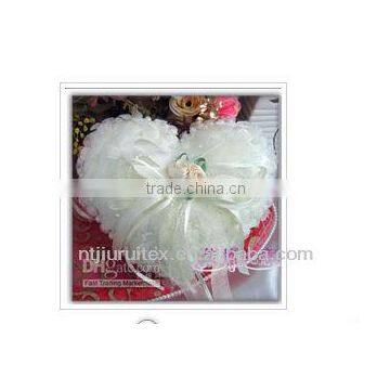 Heat Pattern ivory color satin Ring Pillow with flower 1pcs for sale