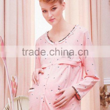 Autumn comfortable casual house wear maternity pajamas wholesale lounge wear plaid breastfeeding wear