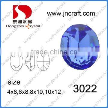 DZ-3022 Wholesale Price Decorative Capri Blue Oval Crystal Rhinestone for Wedding Dress photo-5