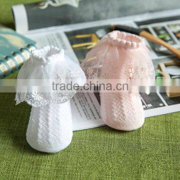 Individually package summer baby mesh pearl lace cotton thin socks