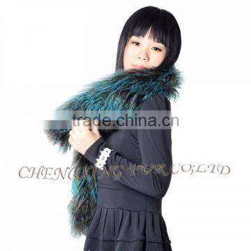 CX-S-40B Colorful Genuine Mongolian Lamb Fur Scarf photo-5