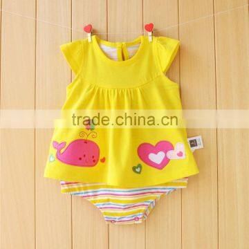 Latest Custom Newborn Girl Lovely Fashion Rompers 2017 Summer Kid Bodysuit Clothing Kint Wholesale Baby Girl Clothes Romper