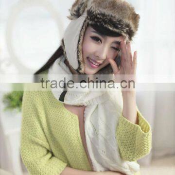 fashion warm winter earflap girls fur hats in differ colors