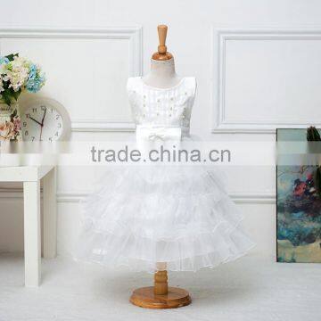 MGOO Hot Selling Factory OEM Kids Party Clothes Baby Princess Dress Pink Birthday Girl Dress Purple/White/Red 2015 photo-2