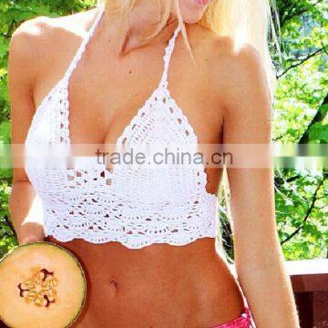 2017 high quality ladies crochet bikini top