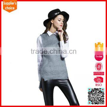 New design warmful sleeveless vests 100 angora sweater women