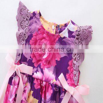 Toddler Infant Clothing Lace Flutter Floral Cute Design Romper One Piece Jumpsuit photo-4