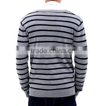 V-neck Long-sleeve Knitted Cotton Material Knitted Cardigan Mens Sweater Design photo-3