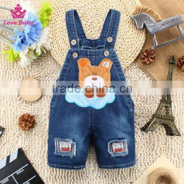 OEM Manufacturer Baby Denim Short Pants Kids Strap Jeans Pants