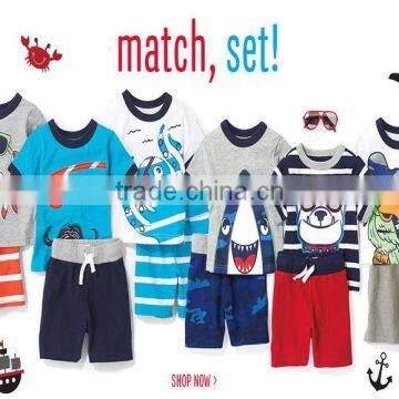 S16050A New Fashion Pajamas Sets Baby Printed Pajamas Sleepwear for Kids photo-2