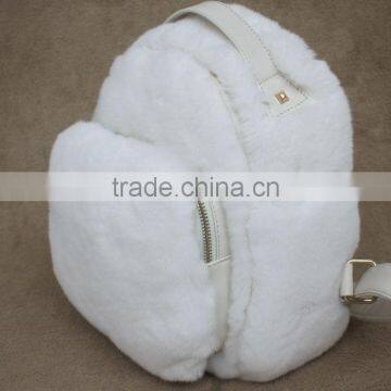 Myfur Fashion Ladies Real Rex Rabbit Fur Backpack Bag Customized Women Bag photo-3
