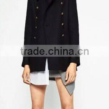 Runwaylover EY1014C Europe Style 2016 Women Fashion Double Breasted Wool Trench Coats