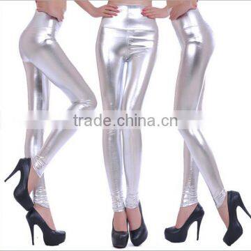 EY0042L 2015 New Autumn and Winter Leather Women PU High Waist High Elastic Leggings photo-3