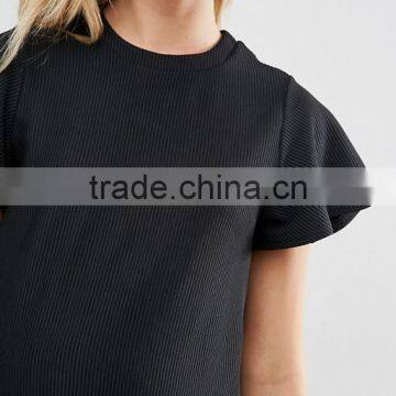 China Wholesale Ruffle Sleelve Jersey Fabric Shift Dress for Maternity