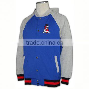 Wholesale High Quality Zip up Hoody Ribbed Cheap Baseball Jackets Australia photo-2
