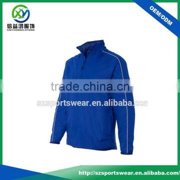 Basic Design Nylon / Polyester Full-zip Jacket Waterproof Grey Man Jacket With Removable Hat