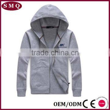 Good Quality Gery Color Blank Autumn Zipper Sweatshirts Hoodies