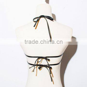 Hollow Transparent PU & Gauze Sexy Lingerie photo-3