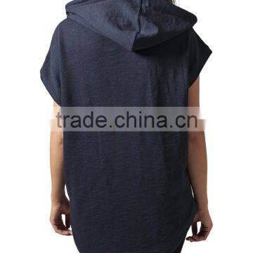Ladies Melange Sleeveless PulloverTerry Hoody Jumper photo-5