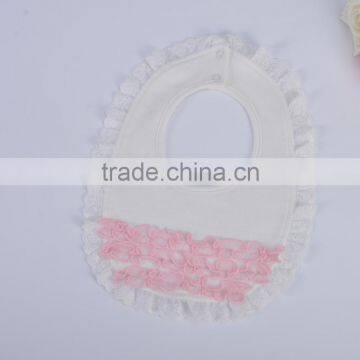 Wholesale Cute Waterproof 100% Cotton Soft Cute Baby Bib Lace Ruffle Bib photo-3