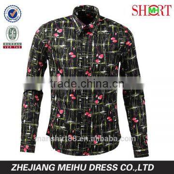 men's latest fashion long sleeve print tuxedo shirt