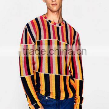 2017 Novel Bright Stripe New Pullover Mens Latest Sweater Design With High Quality photo-2