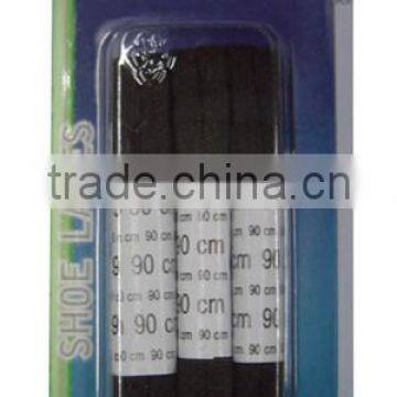 75cm long black flat polyester shoe laces