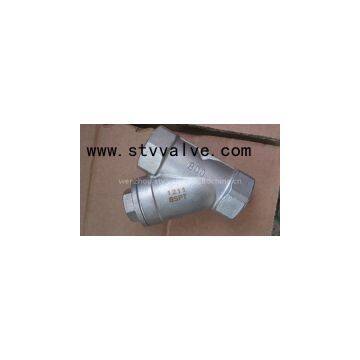 Screwed end stainless steel Y strainer (female thread y-filter )