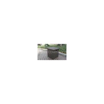 Home Storeroom Black Resin Wicker Storage Box With White Cushion