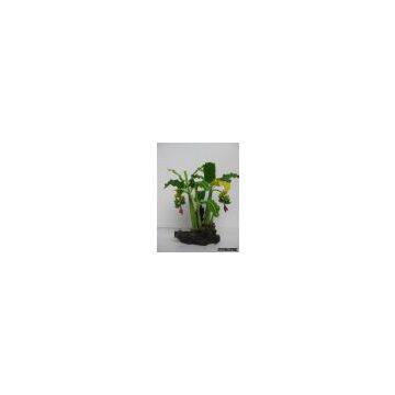 1 artificial    banana plant set in pot