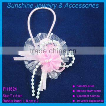 Wholesale cute baby hair accessories for girls flower headband with pearl