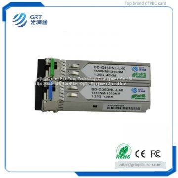 High-end 1.25G BiDi SFP Optical Module 1310/1550nm 40km for Long Range Datacom Telecom